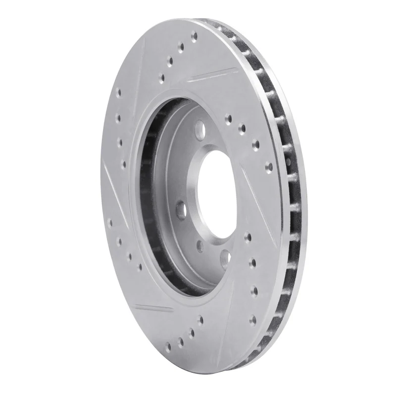 R1 84-91 BMW 325 Front Right Drilled & Slotted Silver Brake Rotor - Image 4