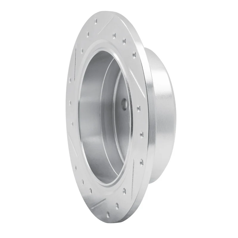 R1 84-91 BMW 325 Rear Right Drilled & Slotted Silver Brake Rotor - Image 2
