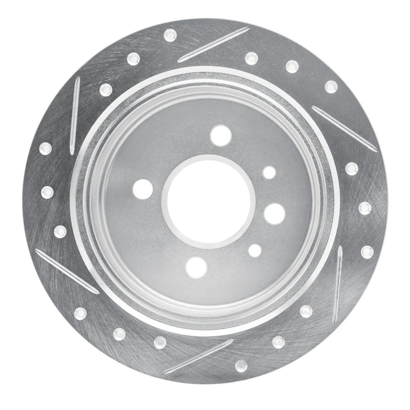 R1 84-91 BMW 325 Rear Right Drilled & Slotted Silver Brake Rotor - Image 4