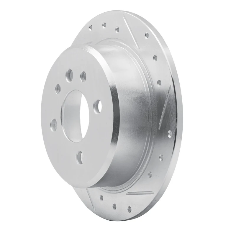 R1 84-91 BMW 325 Rear Right Drilled & Slotted Silver Brake Rotor - Image 5
