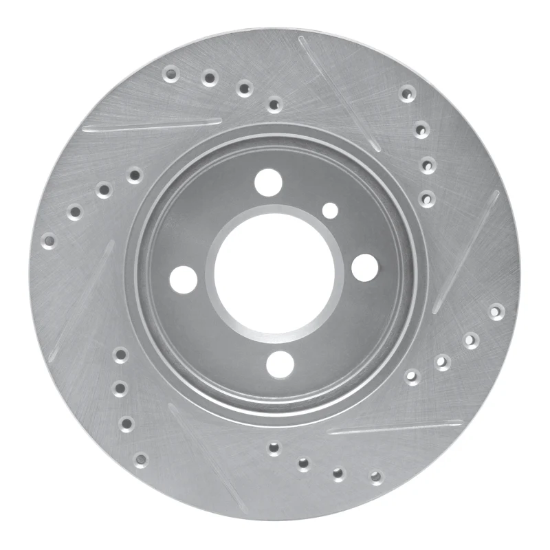 R1 84-91 BMW 325IX Front Left Drilled & Slotted Silver Brake Rotor - Image 2