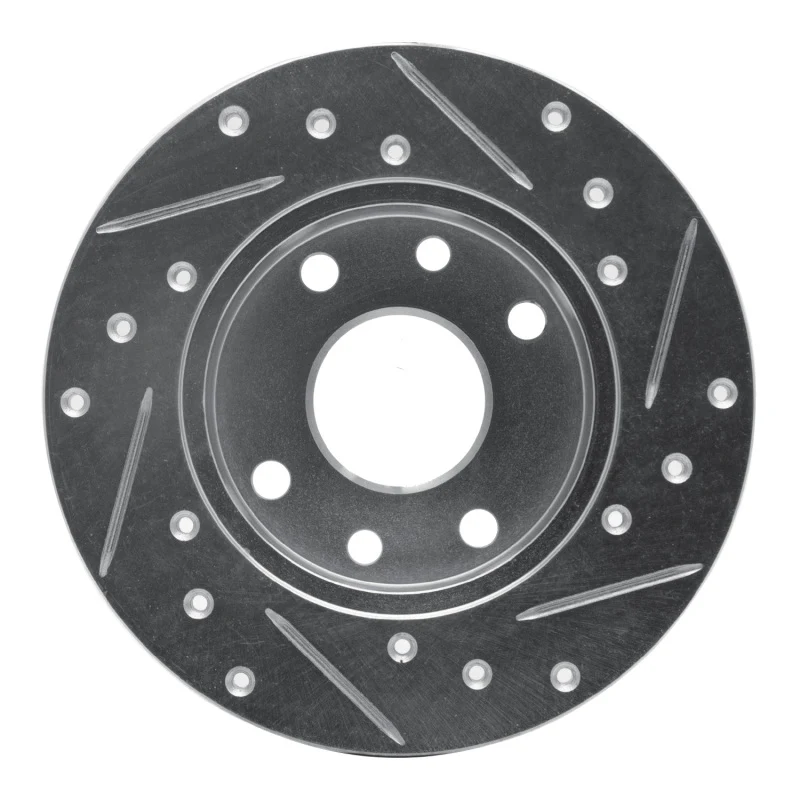 R1 85-89 Chevrolet SPECTRUM Front Left Drilled & Slotted Silver Brake Rotor - Image 5