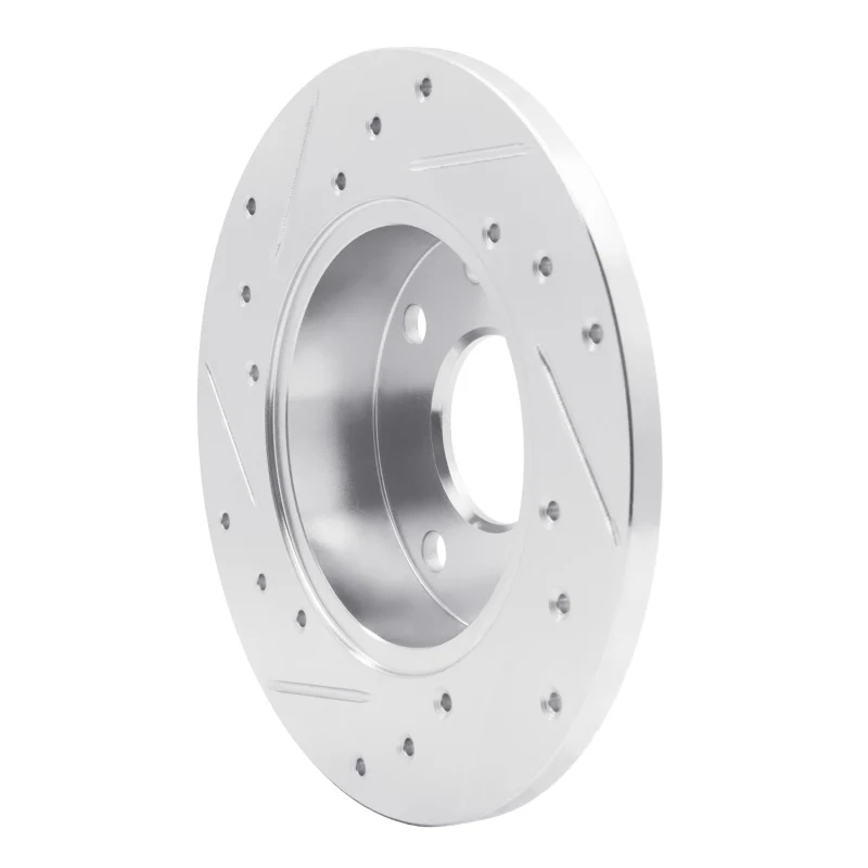 R1 85-89 Chevrolet SPECTRUM Front Right Drilled & Slotted Silver Brake Rotor - Image 4
