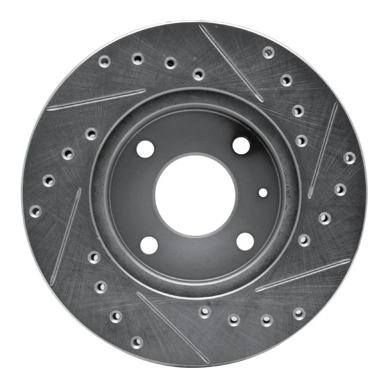 R1 85-89 Merkur XR4TI Front Left Drilled & Slotted Silver Brake Rotor - Image 2