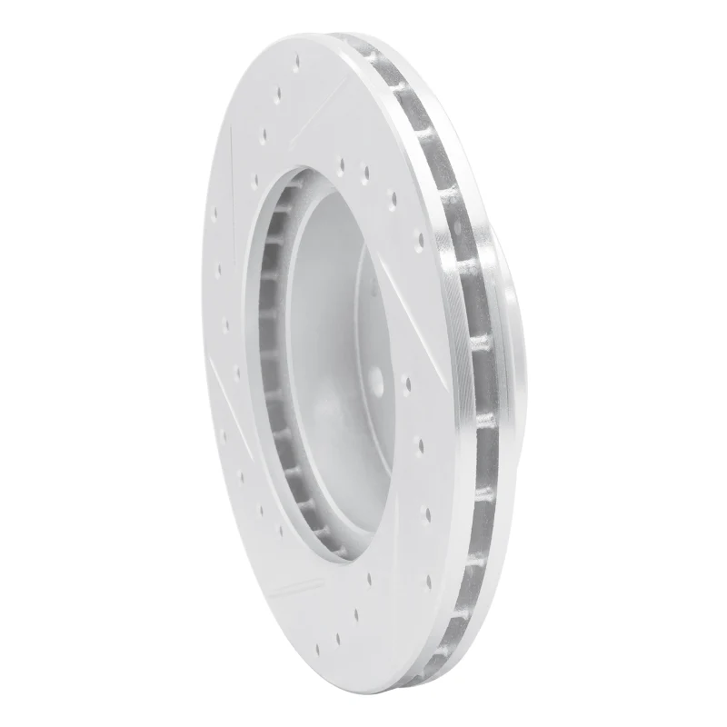 R1 85-89 Merkur XR4TI Front Right Drilled & Slotted Silver Brake Rotor - Image 5