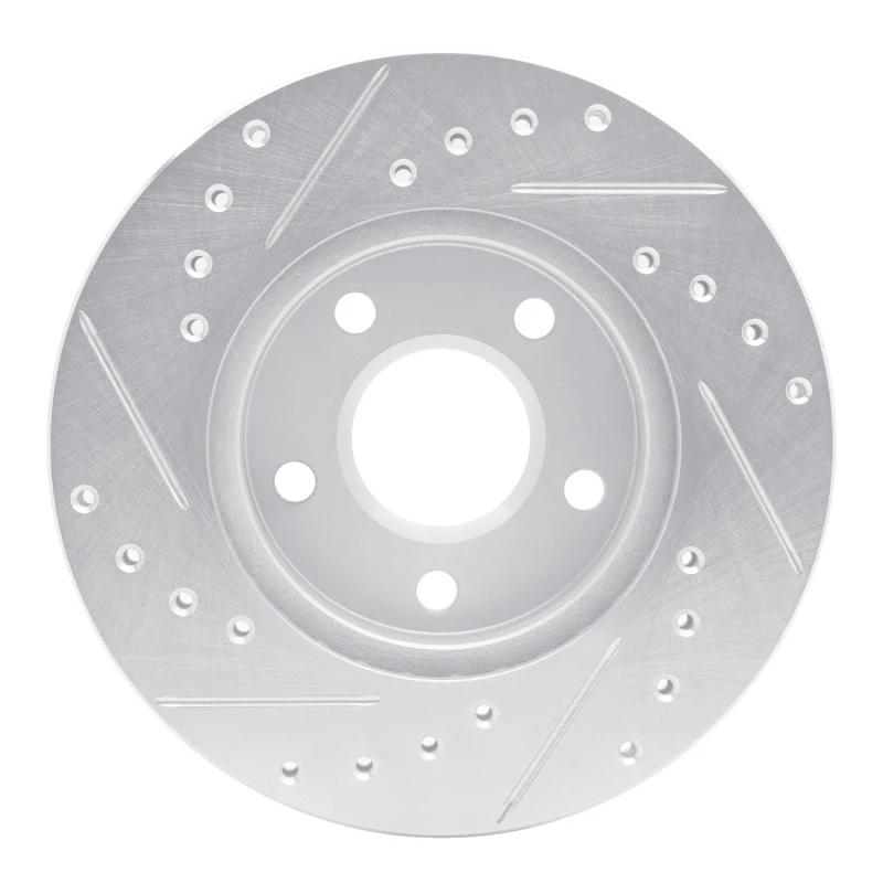 R1 85-91 Buick SKYHAWK Front Right Drilled & Slotted Silver Brake Rotor - Image 4