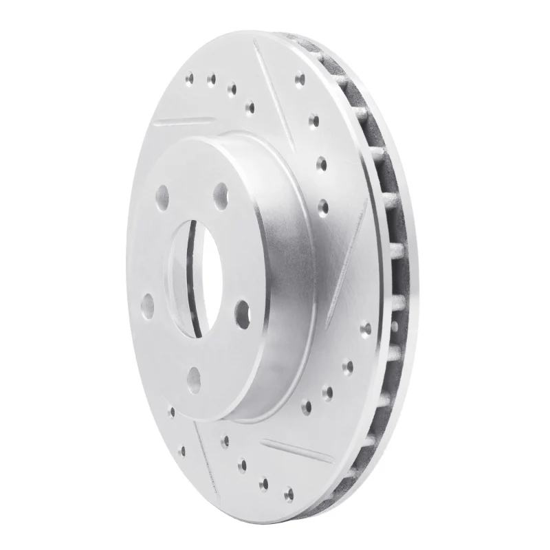 R1 85-91 Buick SKYHAWK Front Right Drilled & Slotted Silver Brake Rotor - Image 5