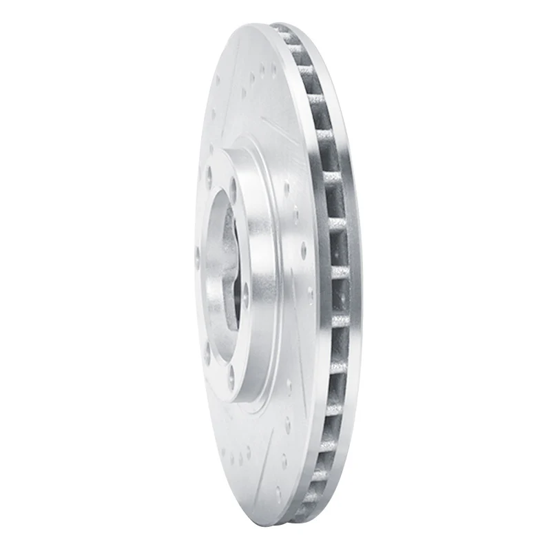 R1 86-06 Chevrolet Luv Pickup (Mexico) Front Left Drilled & Slotted Silver Brake Rotor - Image 3