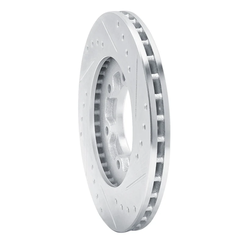 R1 86-06 Chevrolet Luv Pickup (Mexico) Front Left Drilled & Slotted Silver Brake Rotor - Image 5