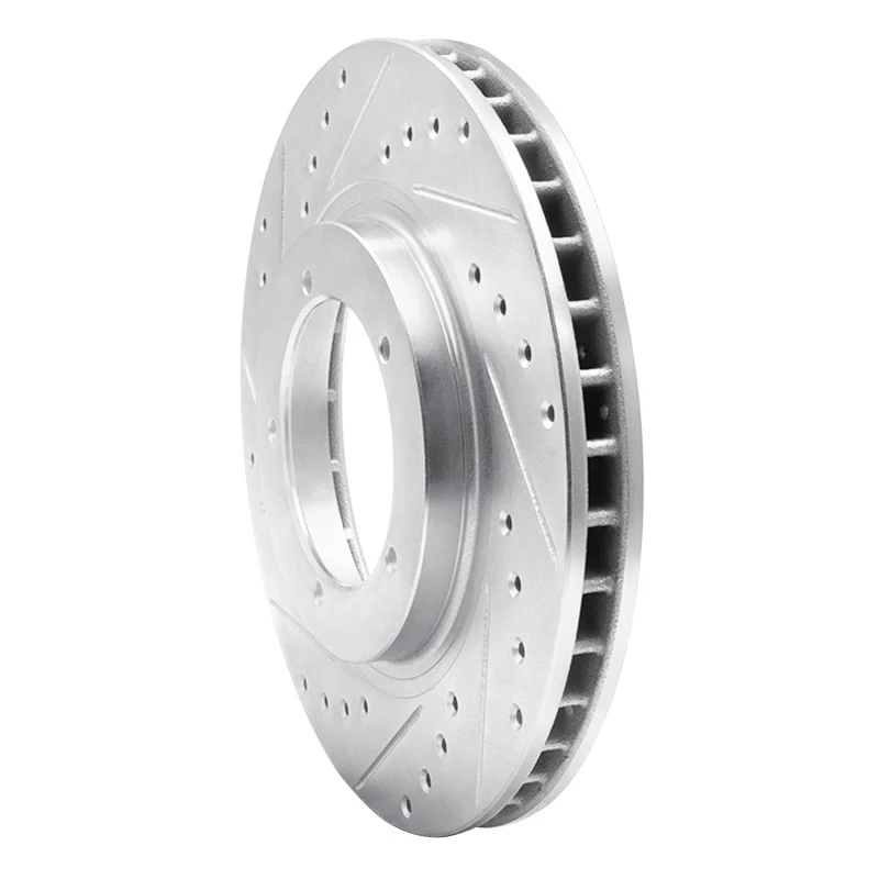 R1 86-86 Porsche 944 Turbo Front Left Drilled & Slotted Silver Brake Rotor - Image 2