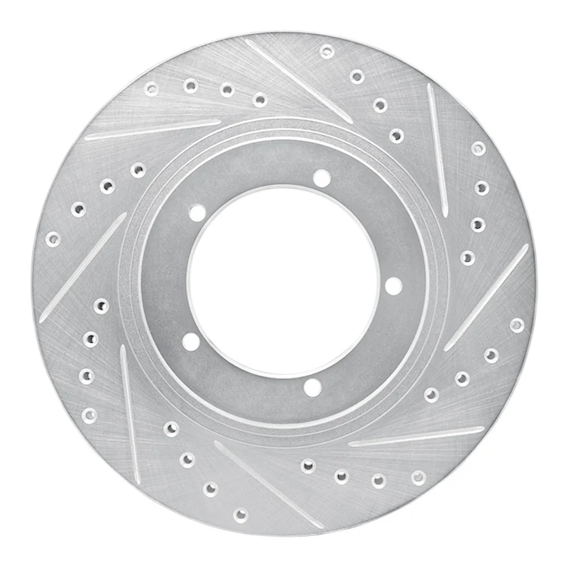 R1 86-86 Porsche 944 Turbo Front Right Drilled & Slotted Silver Brake Rotor