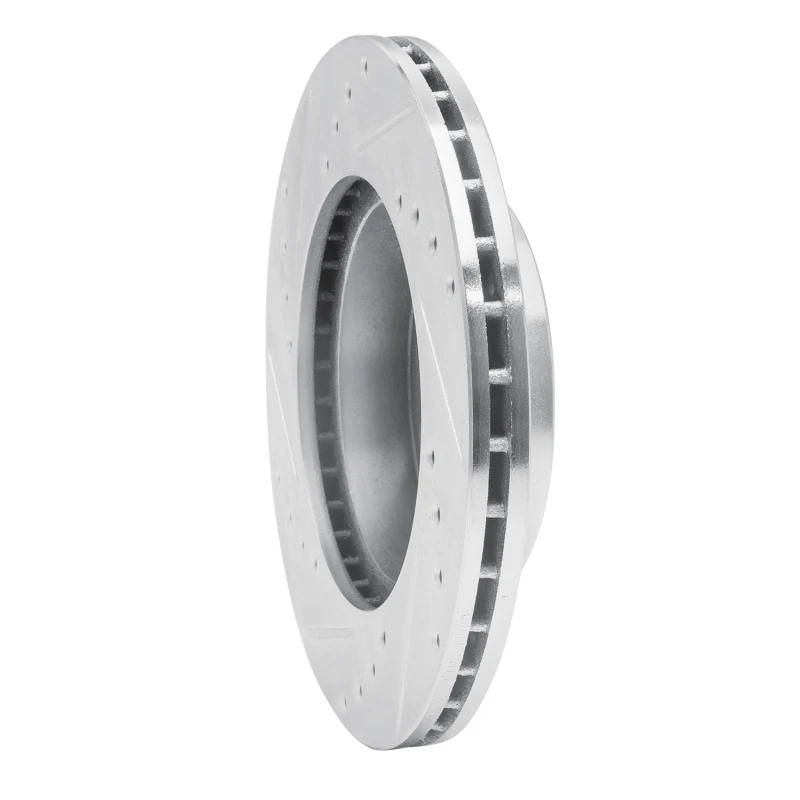 R1 86-87 Acura Legend Front Right Drilled & Slotted Silver Brake Rotor - Image 3
