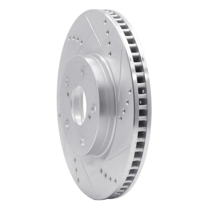 R1 86-87 Volvo 780 Front Right Drilled & Slotted Silver Brake Rotor - Image 5