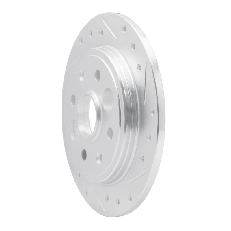 R1 86-89 Acura Integra Rear Right Drilled & Slotted Silver Brake Rotor - Image 3
