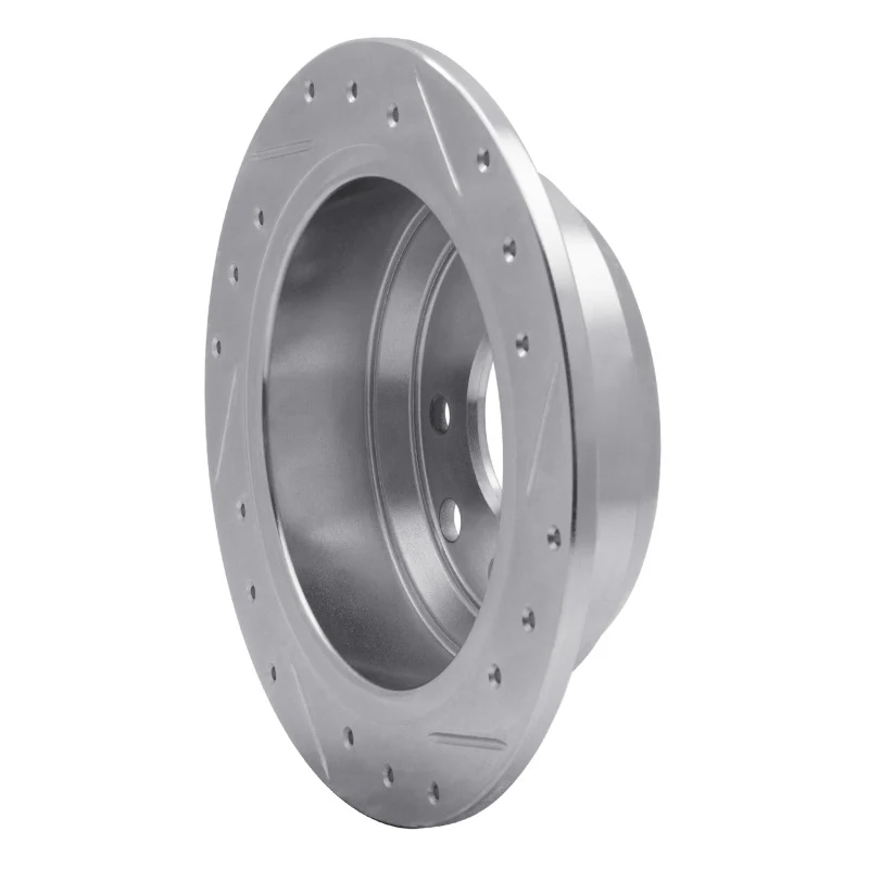 R1 86-89 Jaguar XJ6 Rear Left Drilled & Slotted Silver Brake Rotor - Image 5
