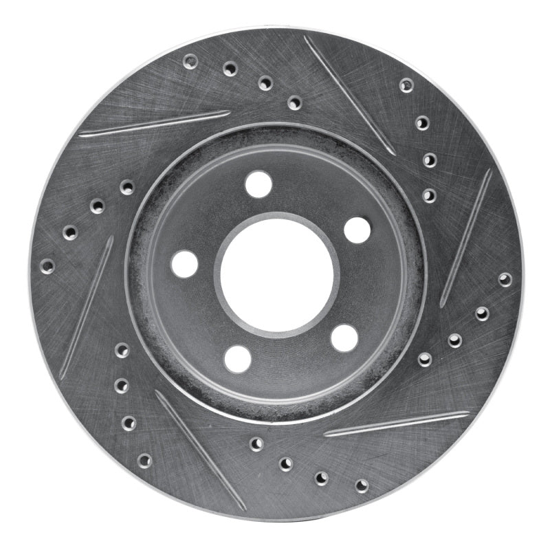 R1 86-90 Chrysler Town & Country Front Left Drilled & Slotted Silver Brake Rotor - Image 5