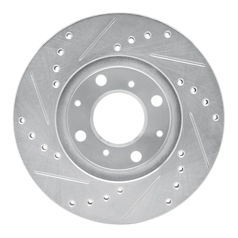 R1 86-91 Acura Integra Front Right Drilled & Slotted Silver Brake Rotor - Image 4