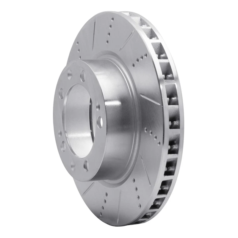 R1 86-91 Porsche 944 Except Turbo Right Front Drilled & Slotted Silver Brake Rotor - Image 5