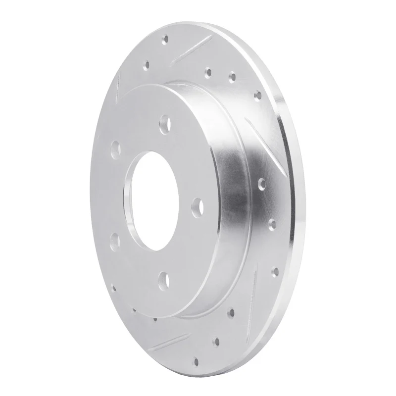 R1 86-92 Buick Reatta Rear Left Drilled & Slotted Silver Brake Rotor - Image 2