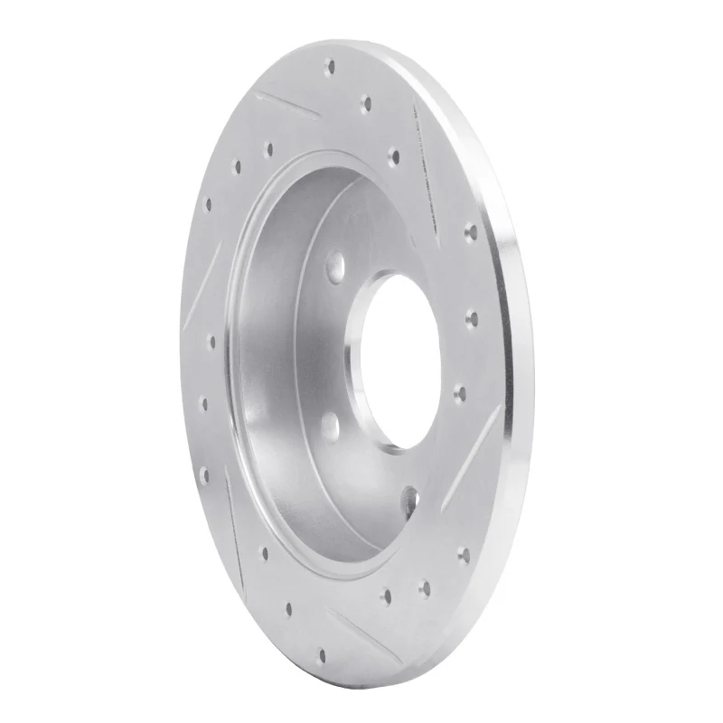 R1 86-92 Buick Reatta Rear Left Drilled & Slotted Silver Brake Rotor - Image 3