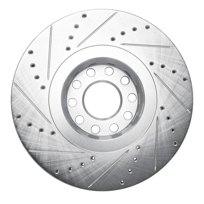 R1 86-92 Ford BRONCO II Front Right Drilled & Slotted Silver Brake Rotor - Image 2