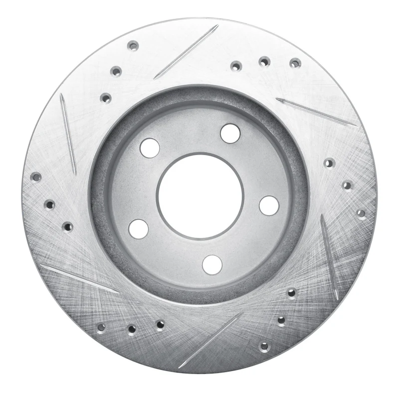 R1 86-92 Ford Taurus (Excl SHO) Rear Right Front Right Drilled & Slotted Silver Brake Rotor - Image 4