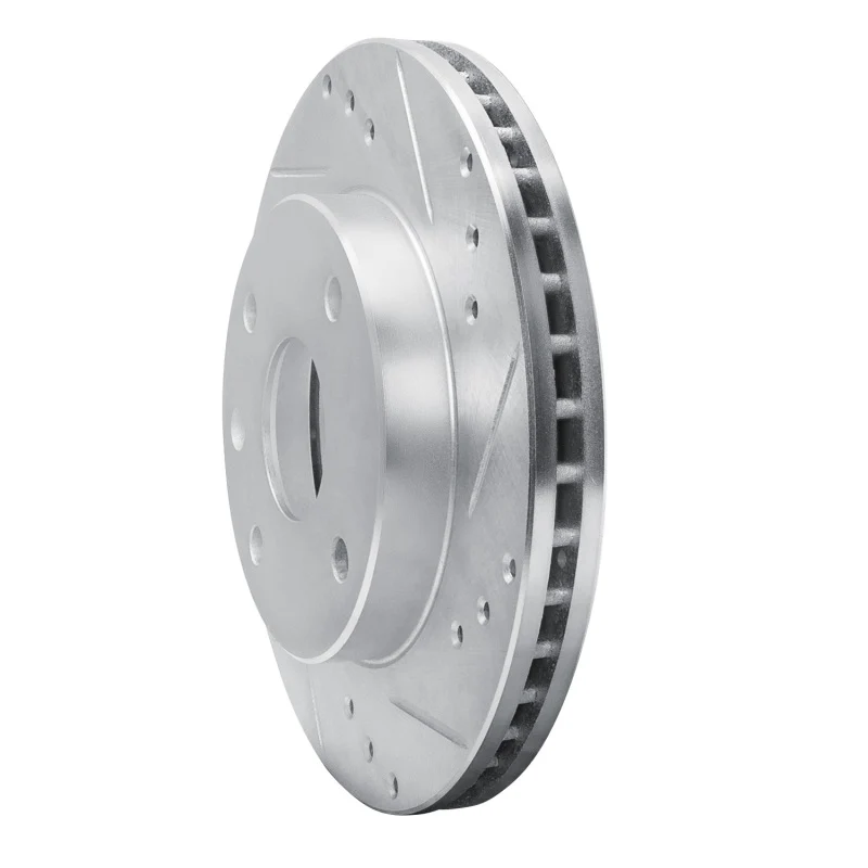R1 86-92 Ford Taurus (Excl SHO) Rear Right Front Right Drilled & Slotted Silver Brake Rotor - Image 5
