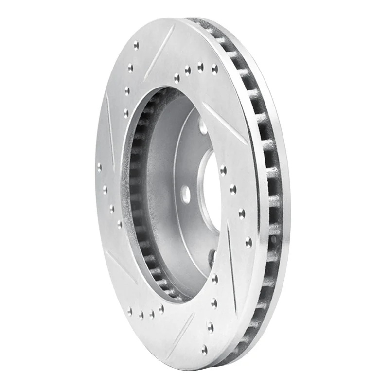 R1 86-92 Ford Taurus SHO Front Right Drilled & Slotted Silver Brake Rotor - Image 3