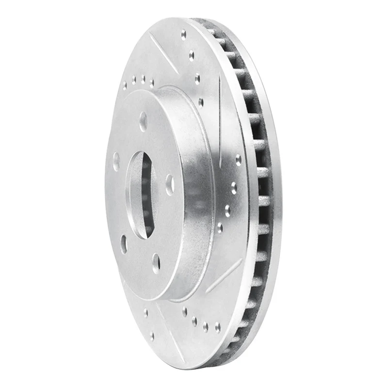 R1 86-92 Ford Taurus SHO Front Right Drilled & Slotted Silver Brake Rotor - Image 5
