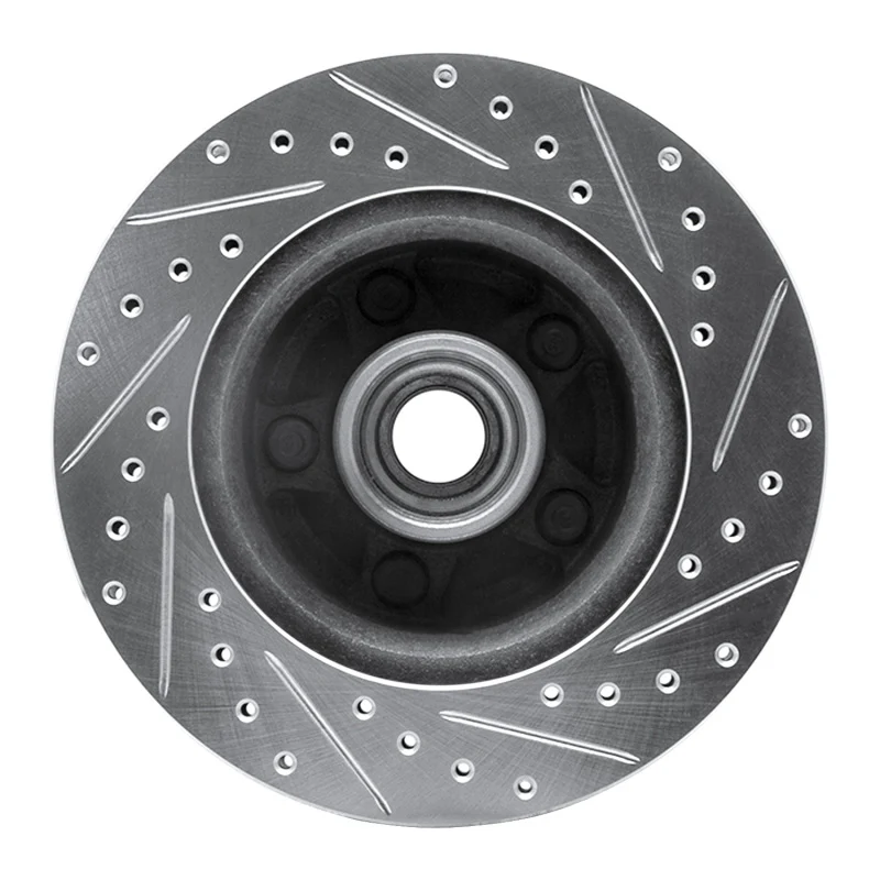 R1 86-92 Jeep COMANCHE Front Left Drilled & Slotted Silver Brake Rotor - Image 3