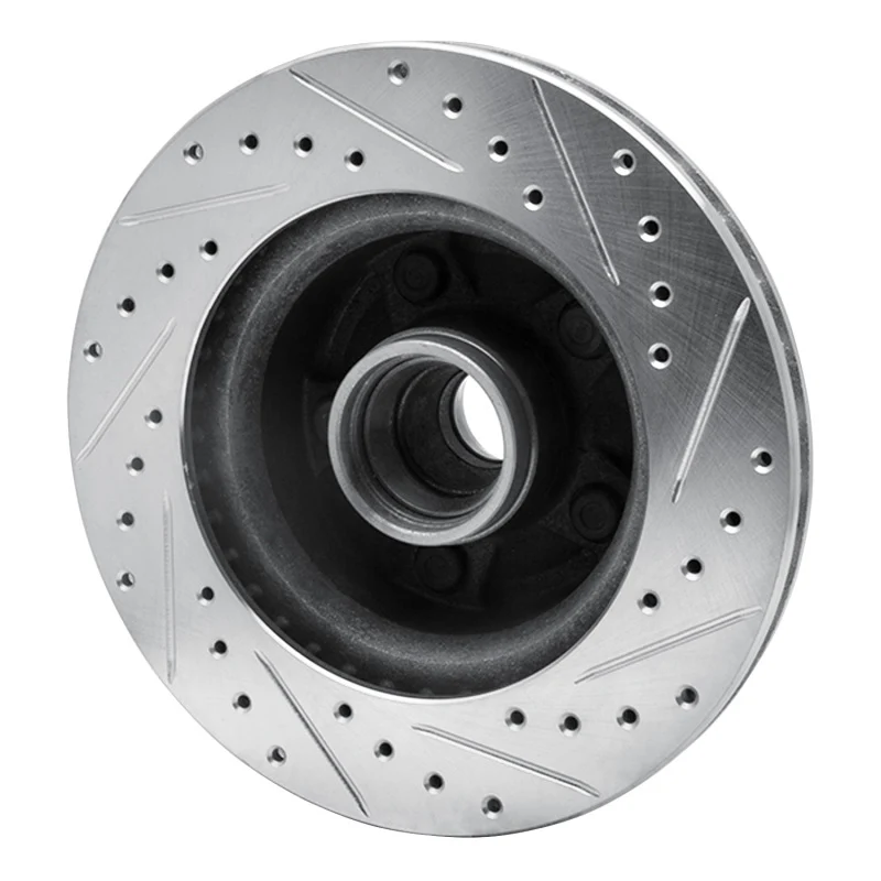 R1 86-92 Jeep COMANCHE Front Left Drilled & Slotted Silver Brake Rotor - Image 5