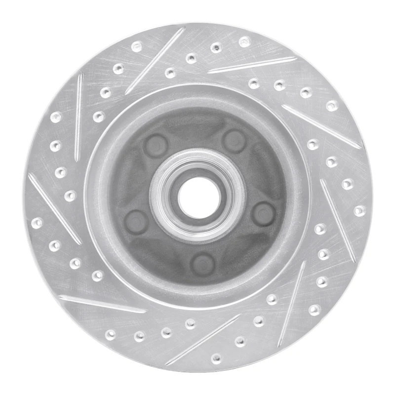 R1 86-92 Jeep COMANCHE Front Right Drilled & Slotted Silver Brake Rotor - Image 3