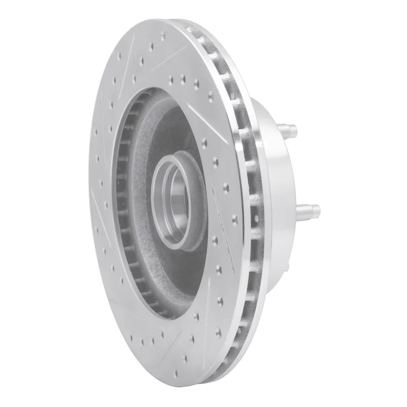 R1 86-92 Jeep COMANCHE Front Right Drilled & Slotted Silver Brake Rotor - Image 4
