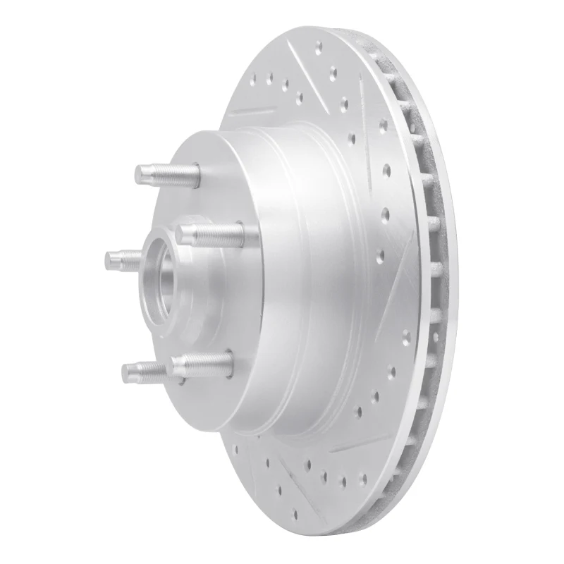 R1 86-92 Jeep COMANCHE Front Right Drilled & Slotted Silver Brake Rotor - Image 5
