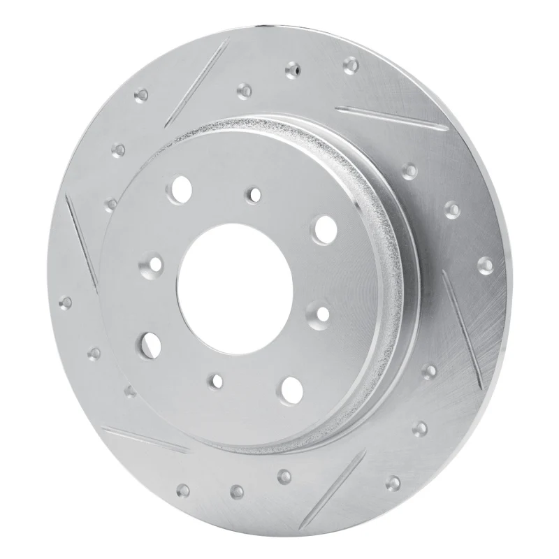 R1 86-96 Acura Legend Rear Left Drilled & Slotted Silver Brake Rotor - Image 3