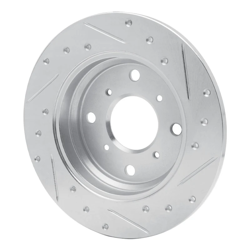 R1 86-96 Acura Legend Rear Left Drilled & Slotted Silver Brake Rotor - Image 4