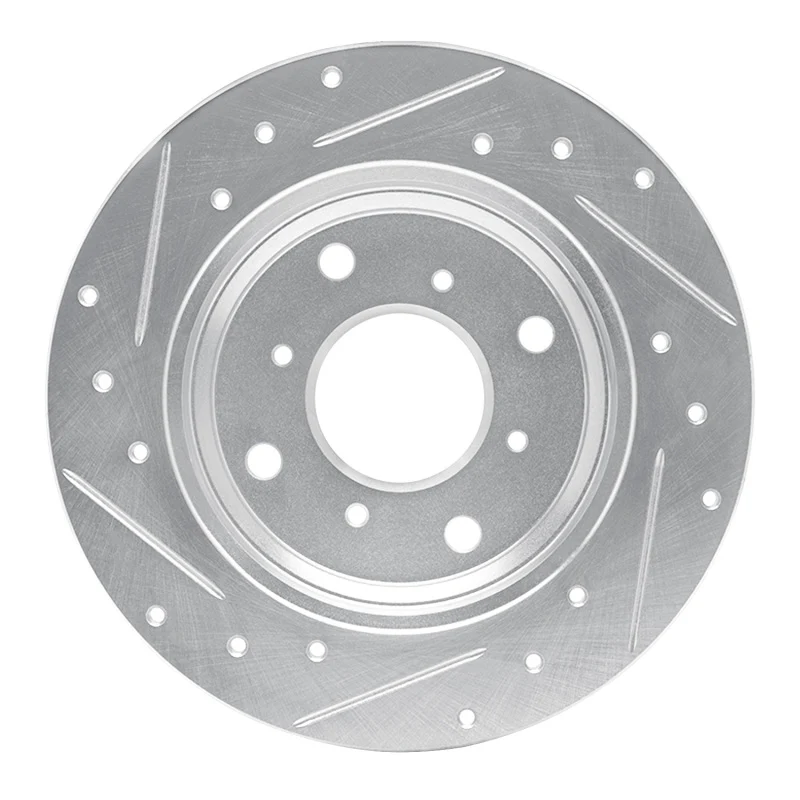 R1 86-96 Acura Legend Rear Right Drilled & Slotted Silver Brake Rotor - Image 2