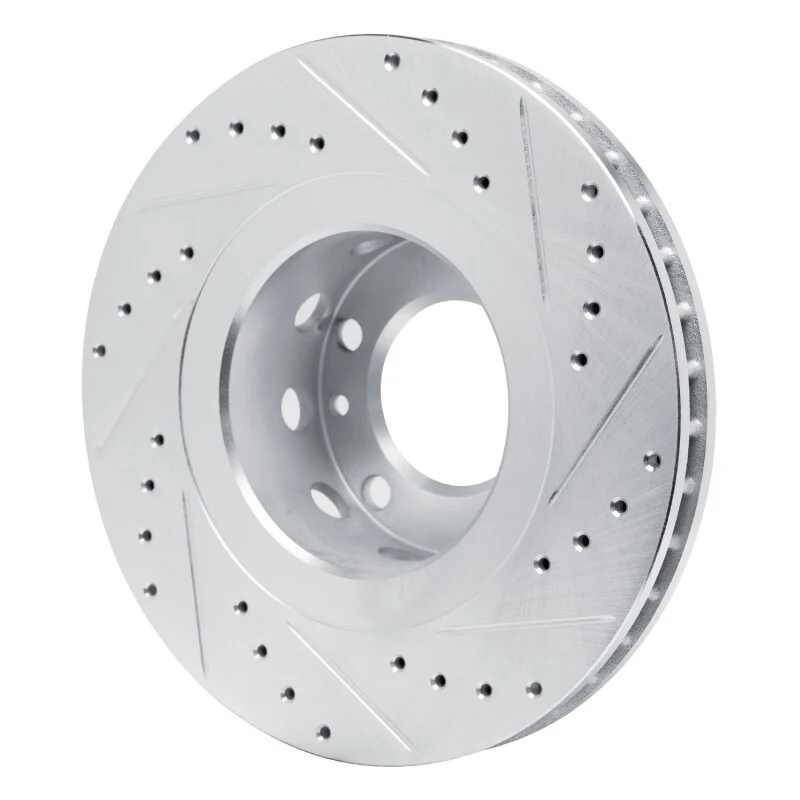 R1 87-88 BMW M5 Front Right Drilled & Slotted Silver Brake Rotor - Image 2
