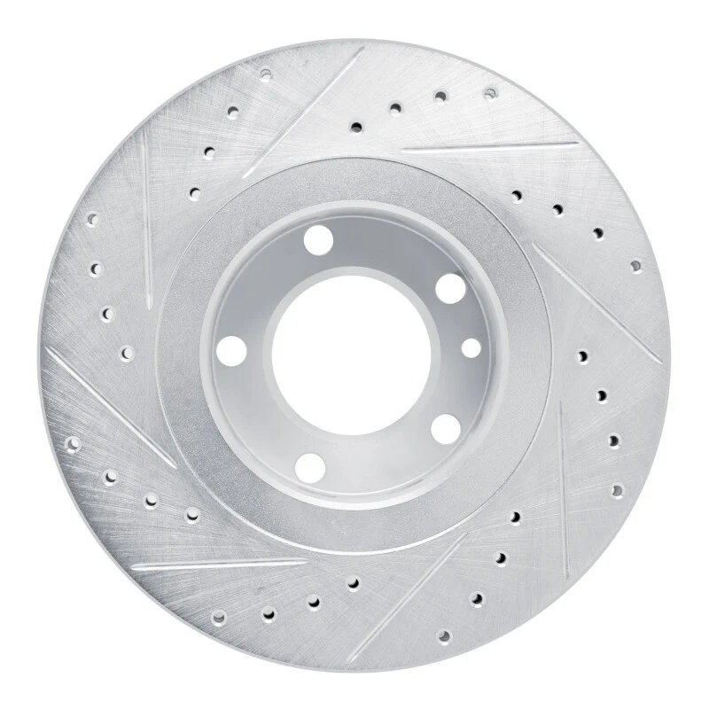 R1 87-88 BMW M5 Front Right Drilled & Slotted Silver Brake Rotor - Image 5