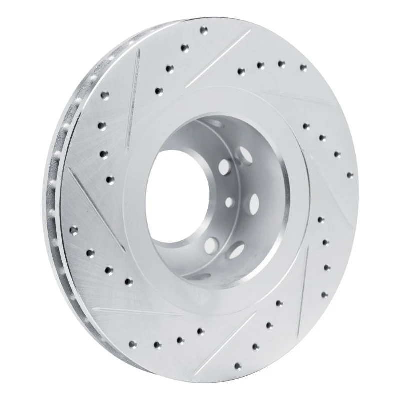 R1 87-88 BMW M6 Front Left Drilled & Slotted Silver Brake Rotor - Image 5