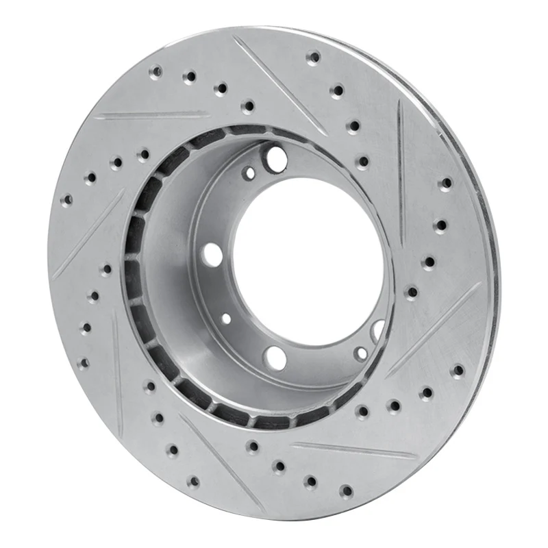 R1 87-89 Porsche 944 Except Turbo Front Left Drilled & Slotted Silver Brake Rotor - Image 3