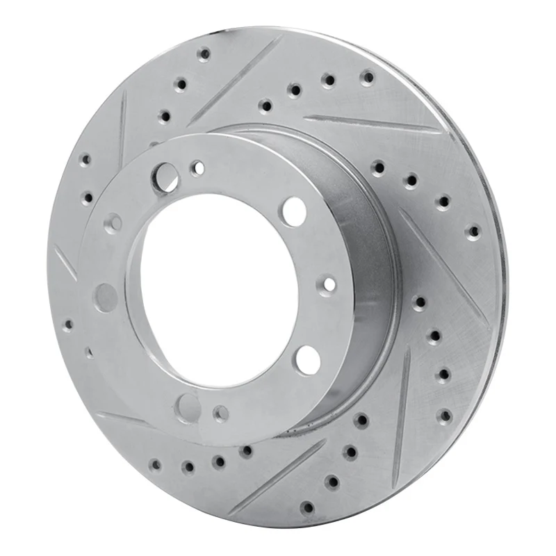 R1 87-89 Porsche 944 Except Turbo Front Left Drilled & Slotted Silver Brake Rotor - Image 5