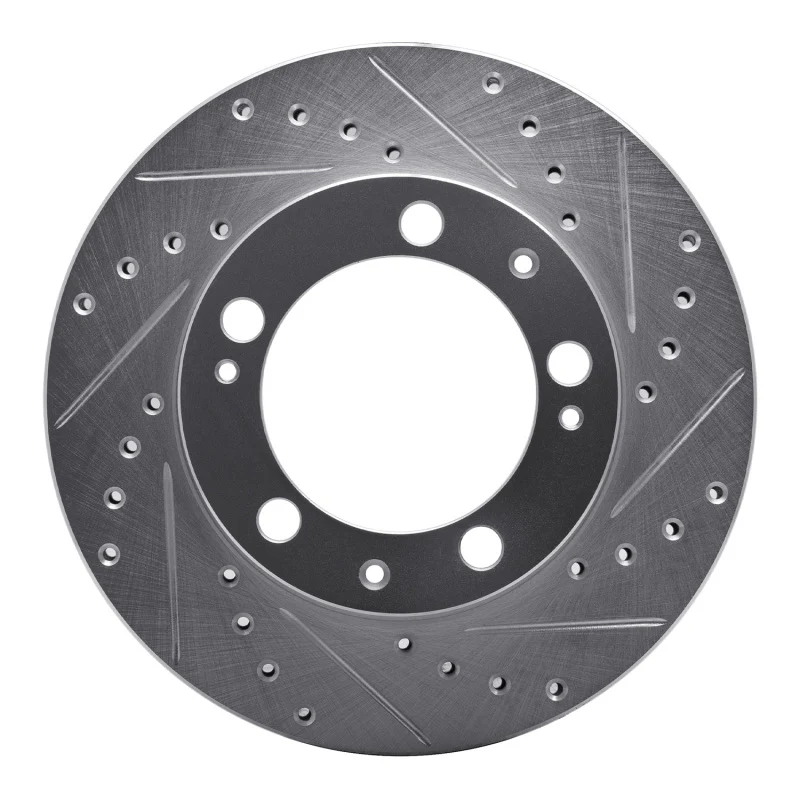 R1 87-89 Porsche 944 Except Turbo Front Right Drilled & Slotted Silver Brake Rotor