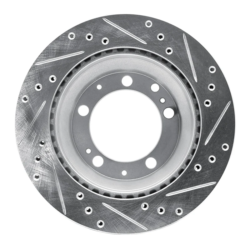 R1 87-89 Porsche 944 Except Turbo Rear Left Drilled & Slotted Silver Brake Rotor - Image 3