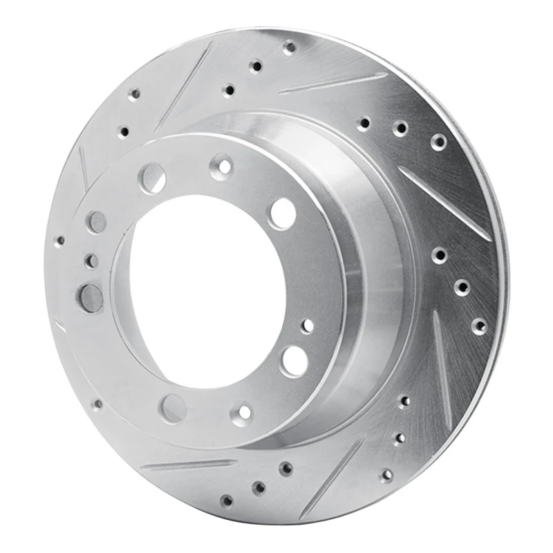 R1 87-89 Porsche 944 Except Turbo Rear Left Drilled & Slotted Silver Brake Rotor - Image 5