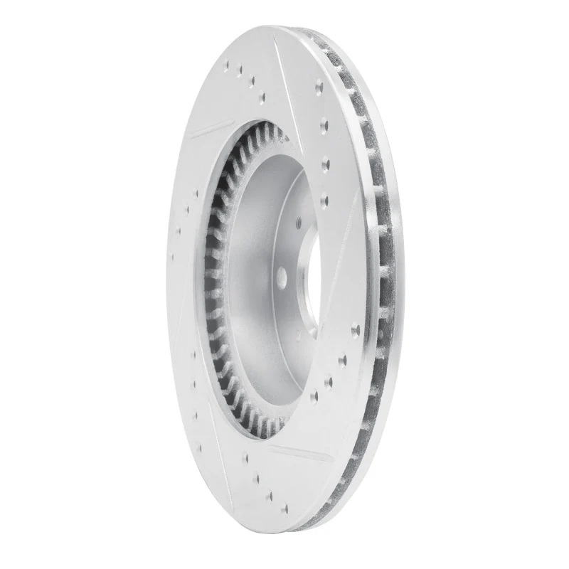 R1 87-90 Acura Legend Front Left Drilled & Slotted Silver Brake Rotor - Image 4