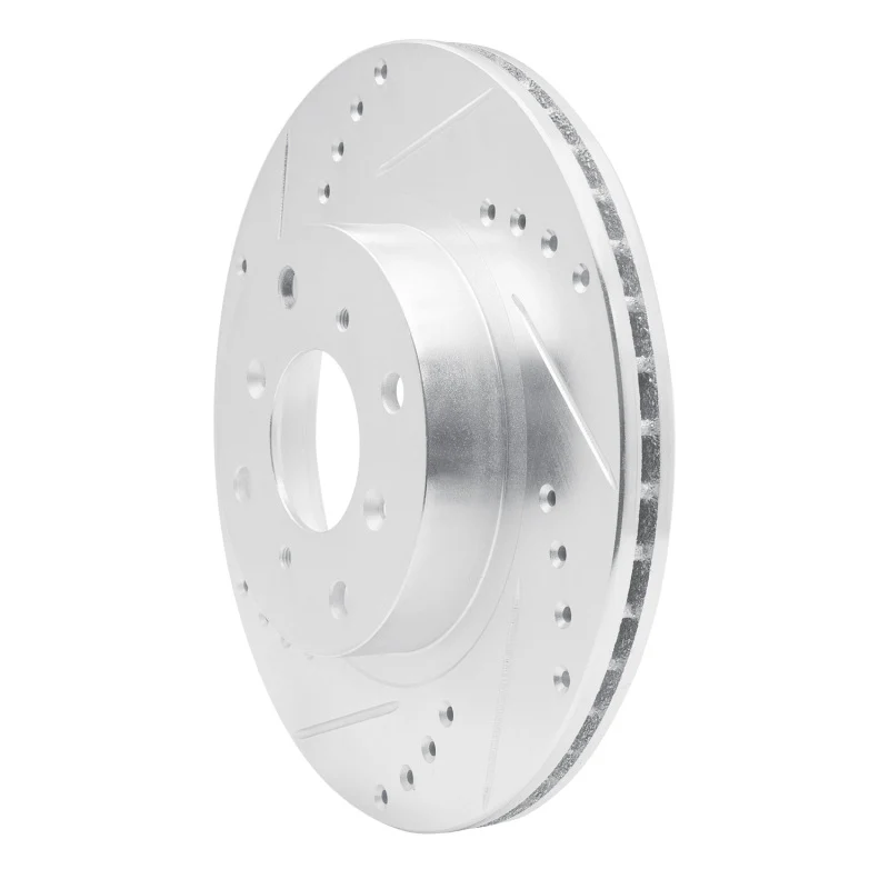 R1 87-90 Acura Legend Front Left Drilled & Slotted Silver Brake Rotor - Image 5