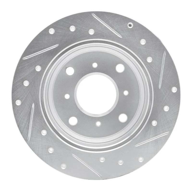R1 87-90 Acura Legend Rear Left Drilled & Slotted Silver Brake Rotor - Image 4