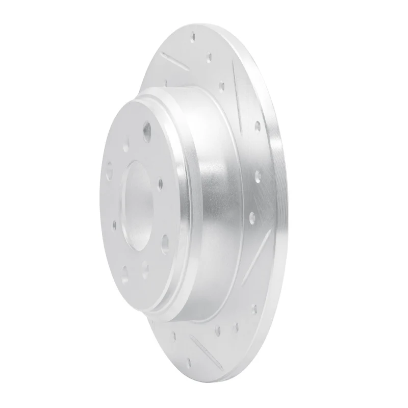 R1 87-90 Acura Legend Rear Right Drilled & Slotted Silver Brake Rotor - Image 5