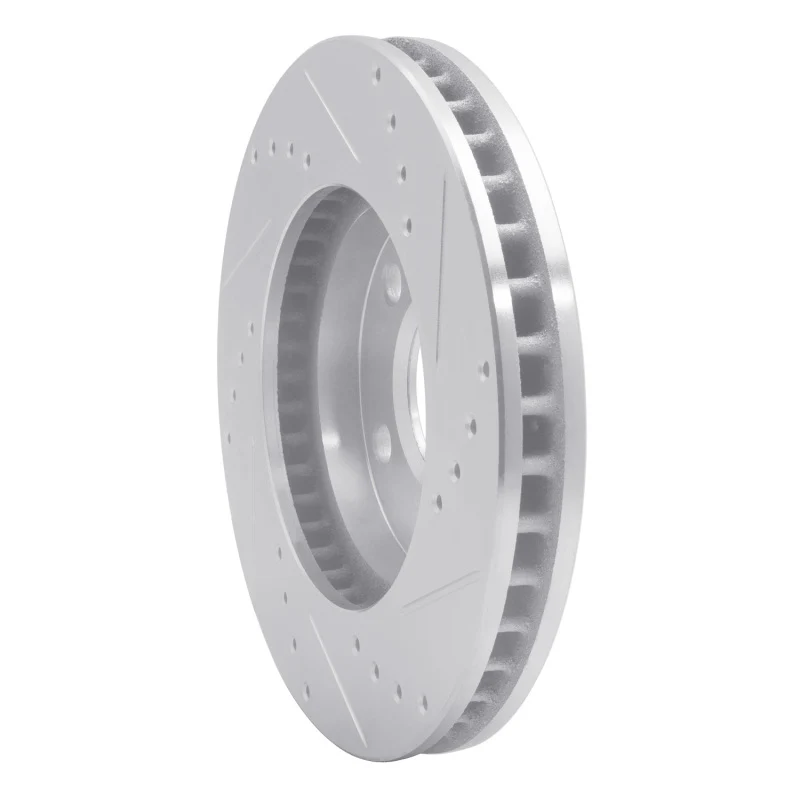 R1 87-90 Chrysler Town & Country Front Left Drilled & Slotted Silver Brake Rotor - Image 3
